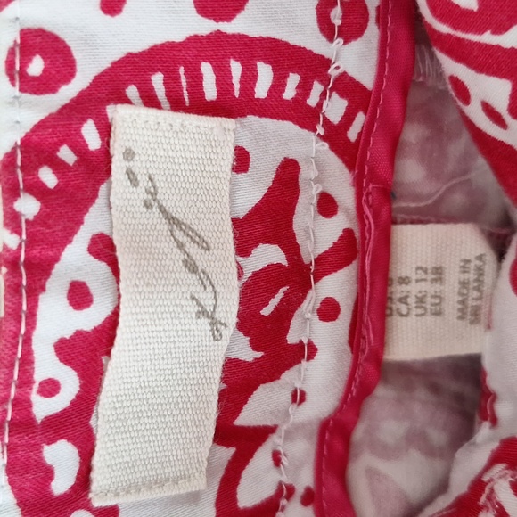 Kenji Anthropologie flat front shorts - size 6 - hot pink/white - Picture 2 of 8